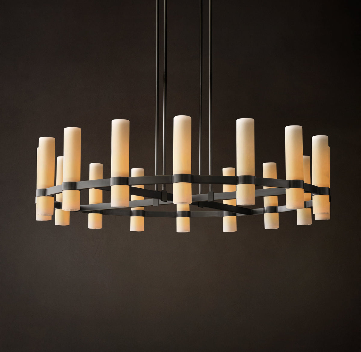 Artisan Ravelle Round Milk Glass Chandelier – 48" — view 6