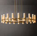 Artisan Ravelle Round Milk Glass Chandelier – 60" — view 1