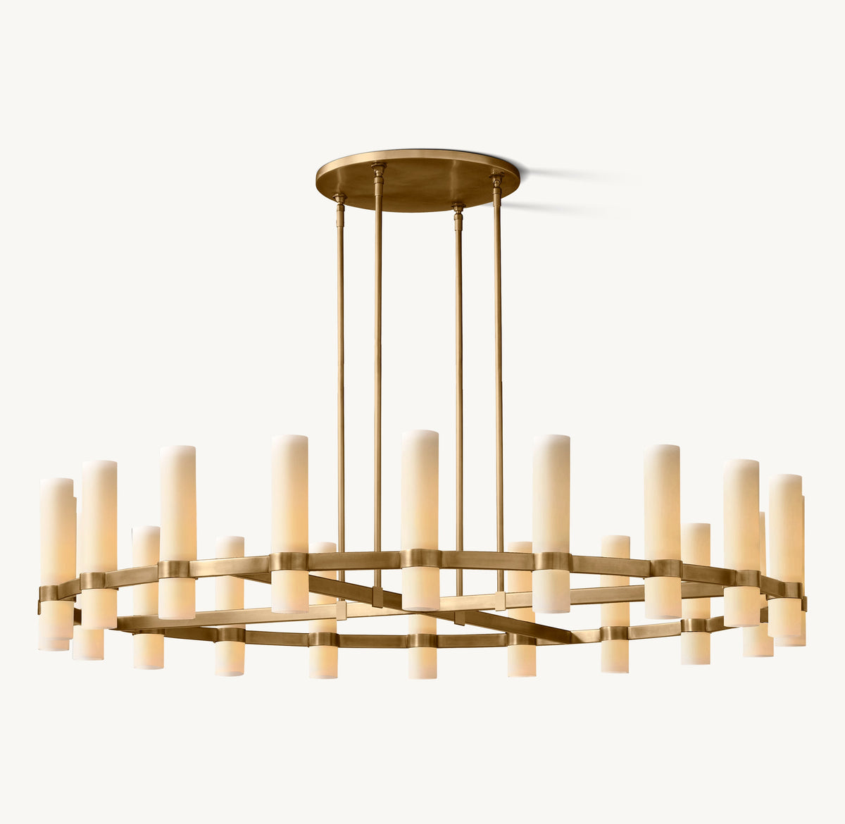 Artisan Ravelle Round Milk Glass Chandelier – 60" — view 2