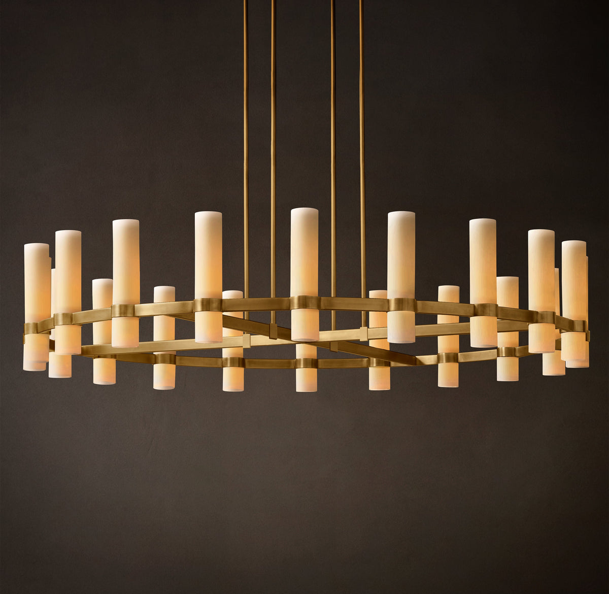 Artisan Ravelle Round Milk Glass Chandelier – 60" — view 3