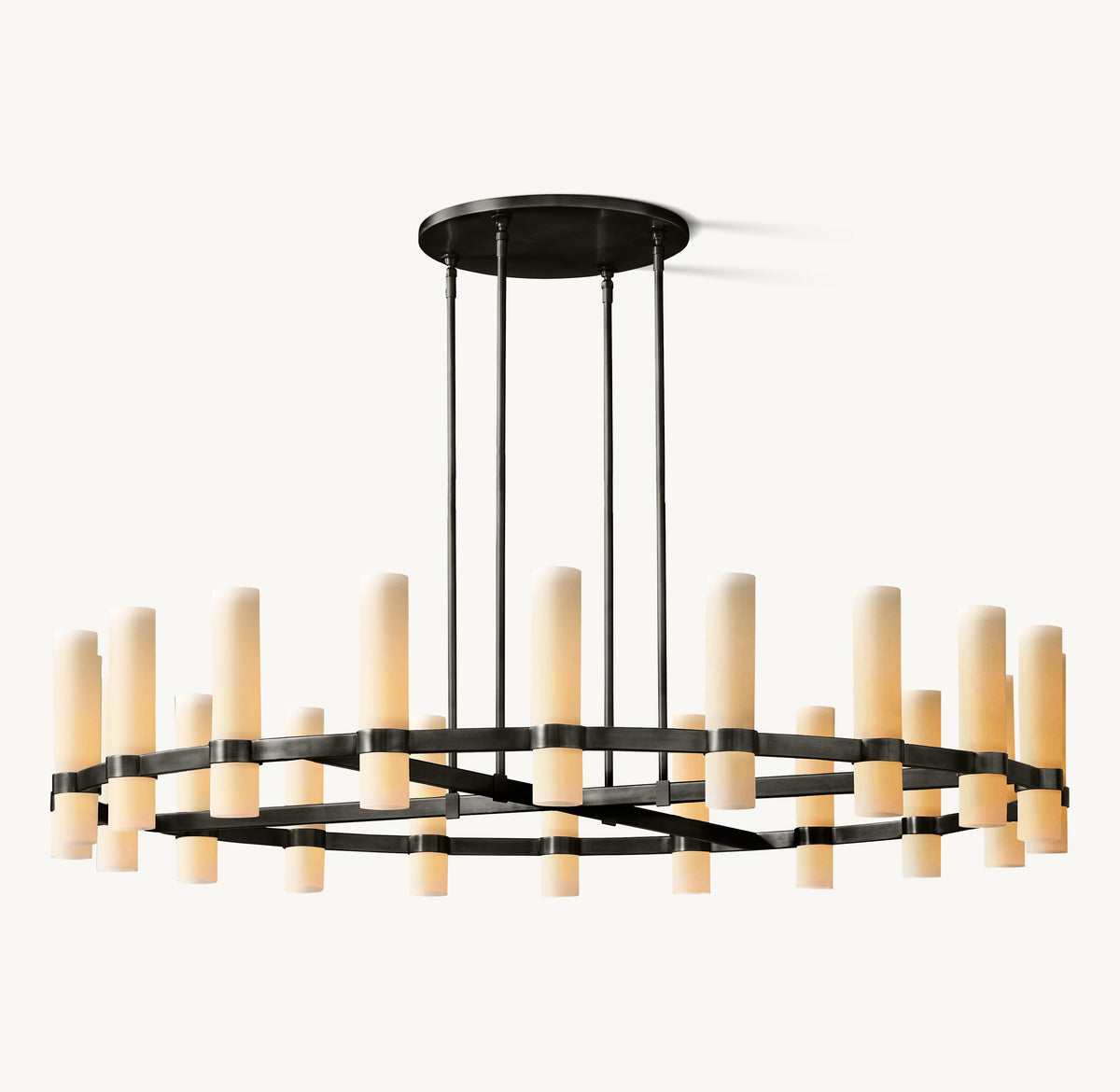 Artisan Ravelle Round Milk Glass Chandelier – 60" — view 2