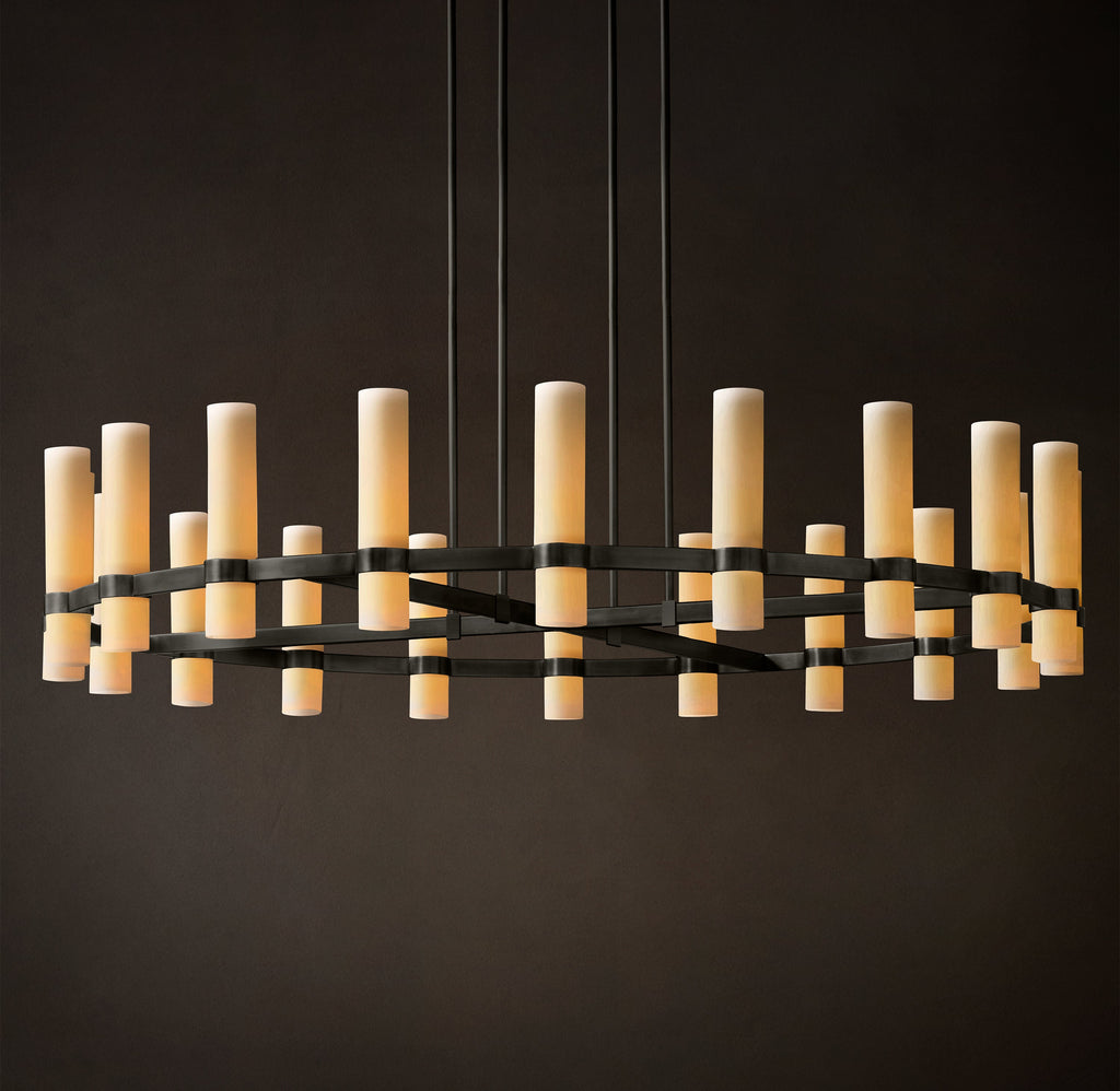 Artisan Ravelle Round Milk Glass Chandelier – 60" — view 4
