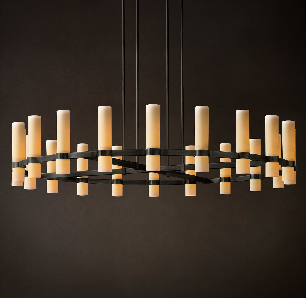 Artisan Ravelle Round Milk Glass Chandelier – 60" — view 4