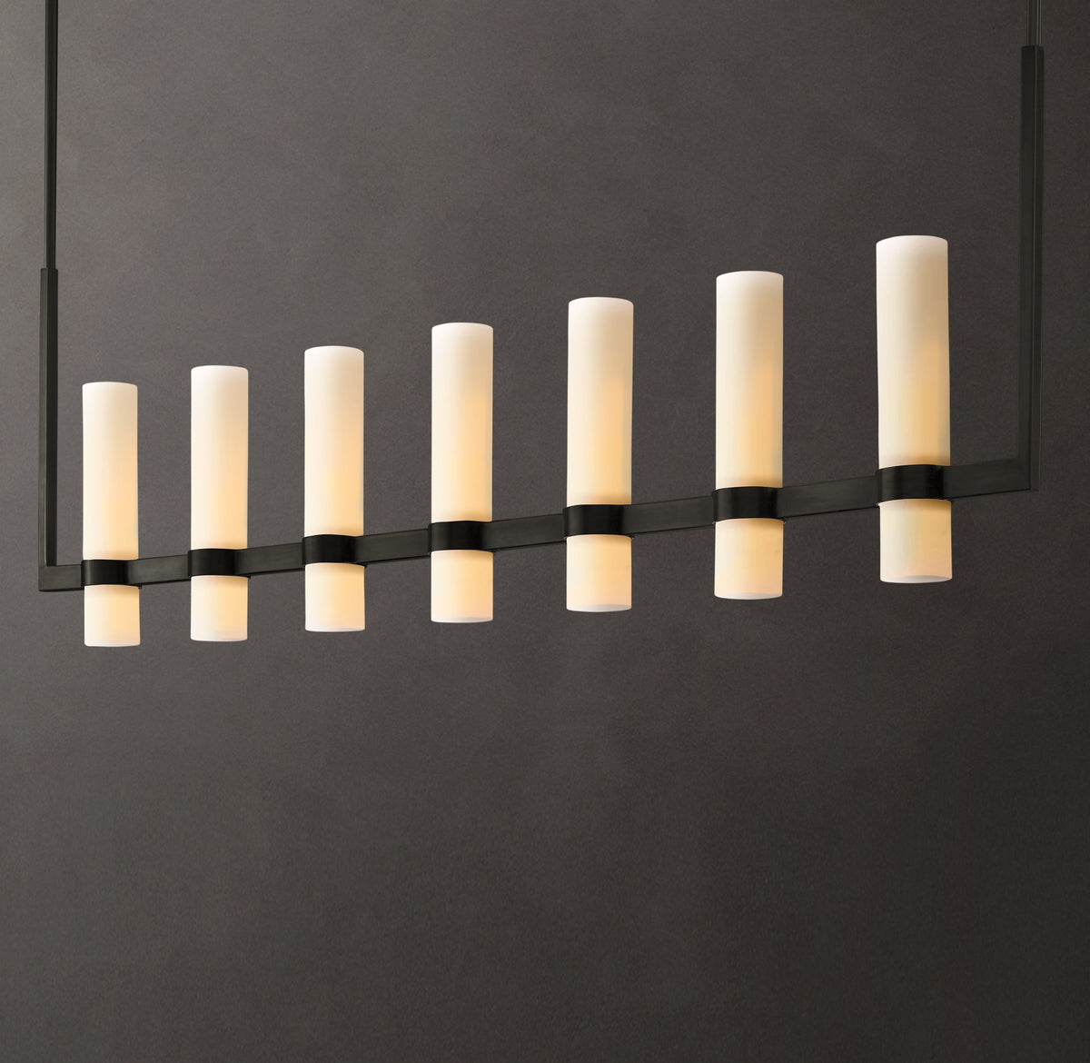 Artisan Ravelle Linear Milk Glass Chandelier – 54" — view 6