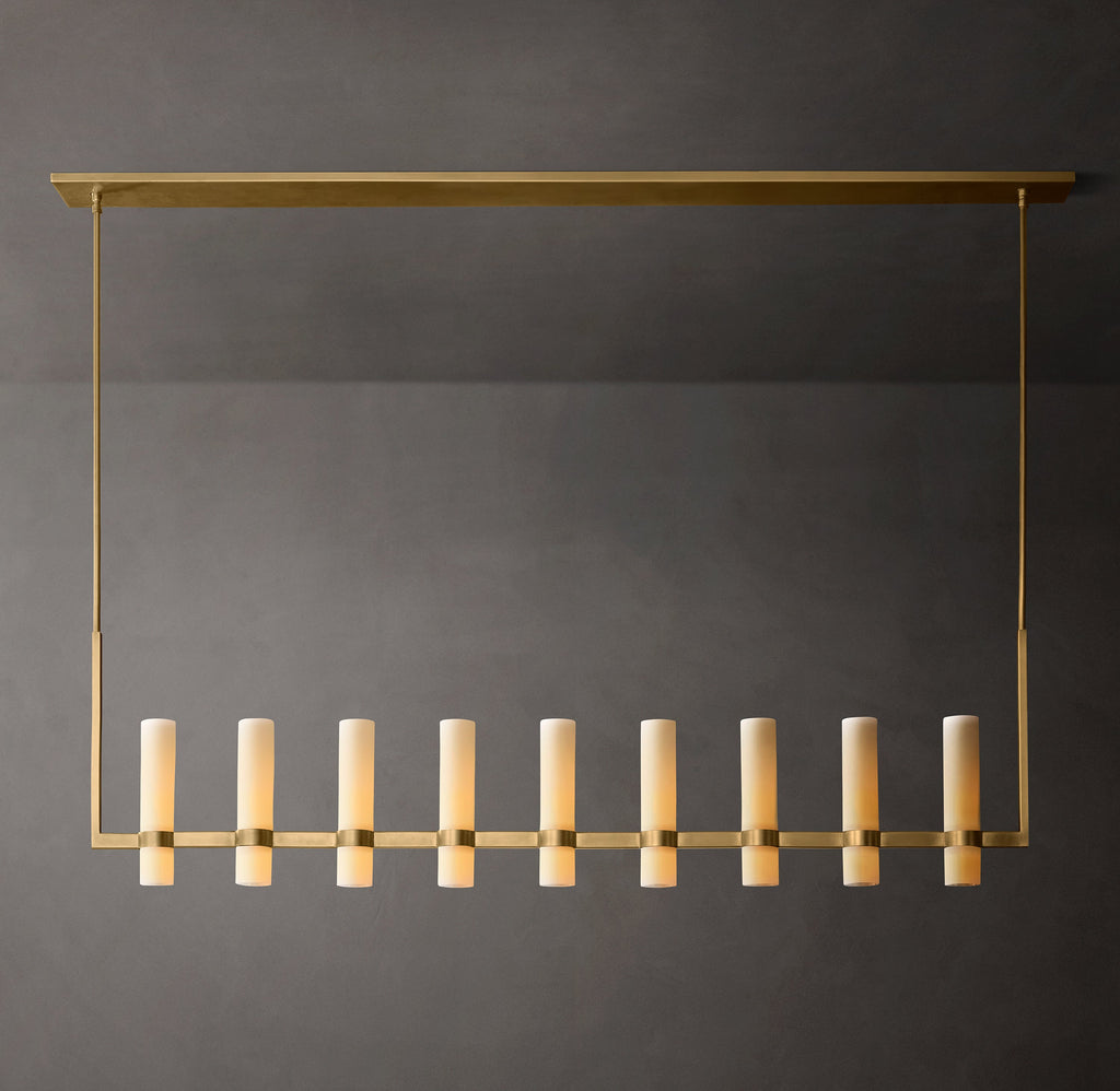 Artisan Ravelle Linear Milk Glass Chandelier – 71" — view 1