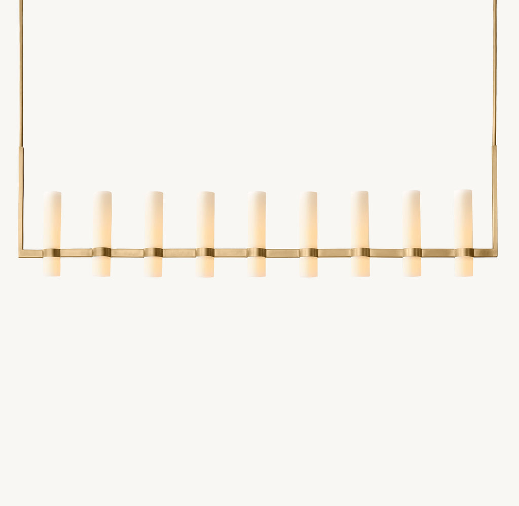 Artisan Ravelle Linear Milk Glass Chandelier – 71" — view 2