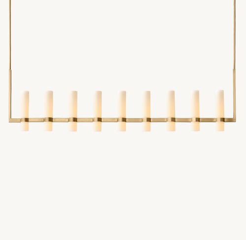Artisan Ravelle Linear Milk Glass Chandelier – 71" — view 2
