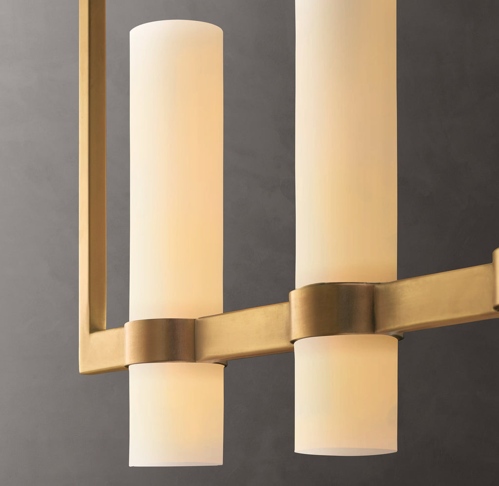 Artisan Ravelle Linear Milk Glass Chandelier – 71" — view 5