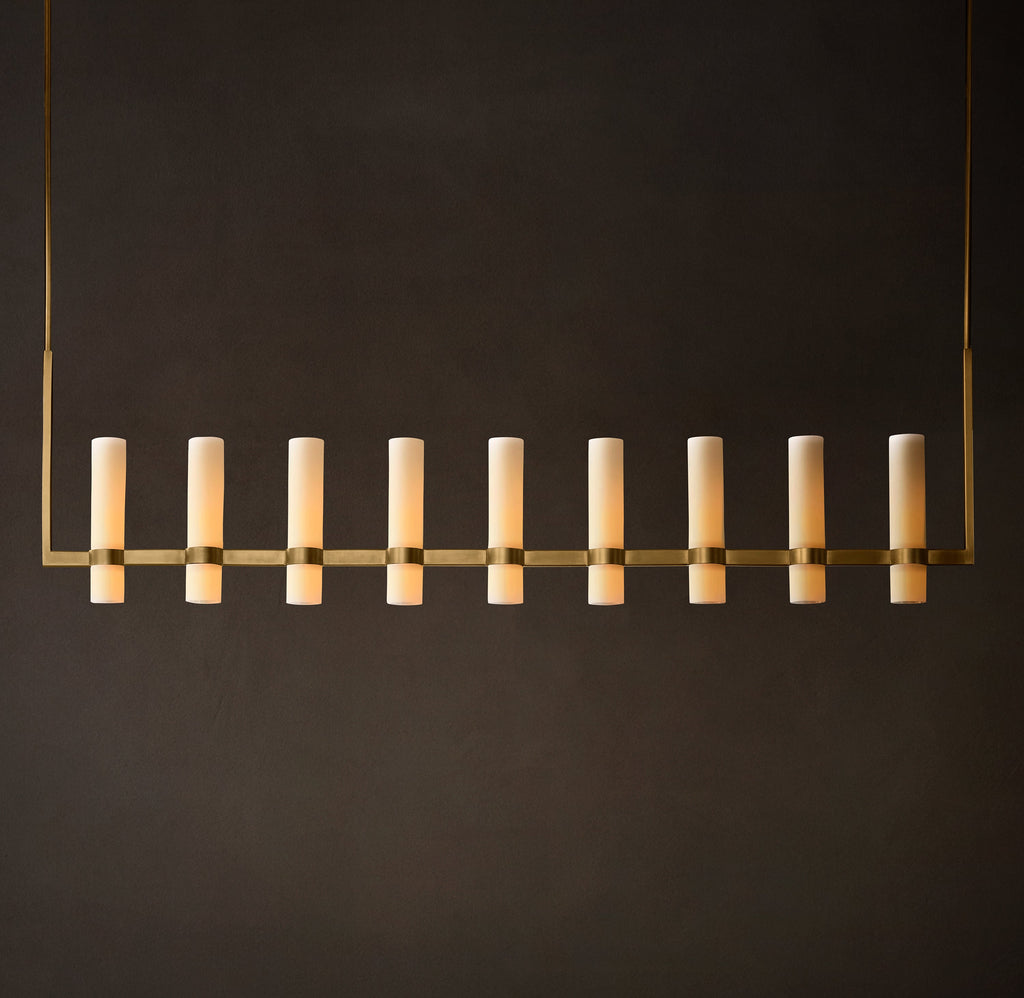 Artisan Ravelle Linear Milk Glass Chandelier – 71" — view 6