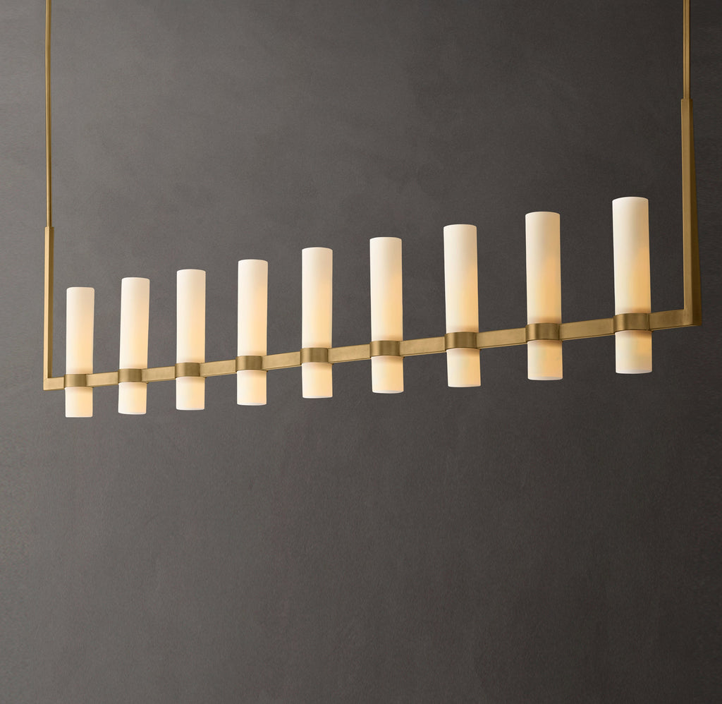 Artisan Ravelle Linear Milk Glass Chandelier – 71" — view 7