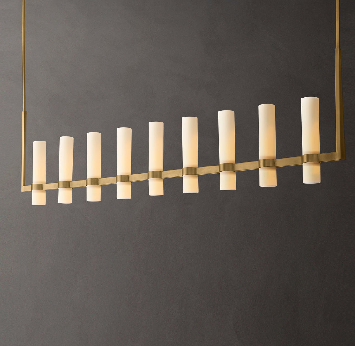 Artisan Ravelle Linear Milk Glass Chandelier – 71" — view 7