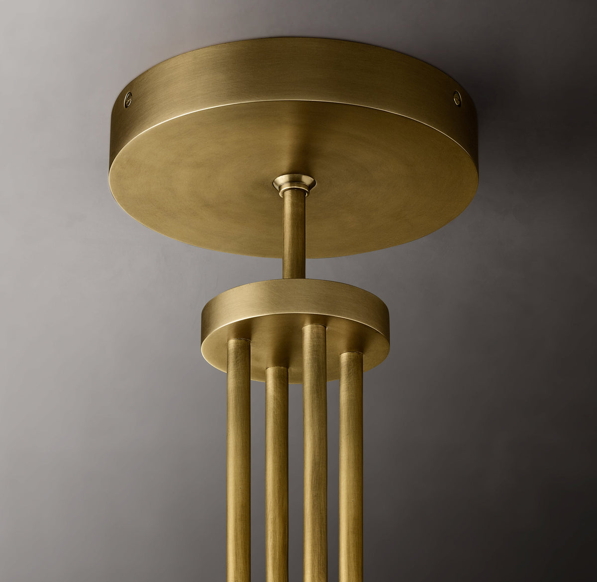 Heritage Cannele Round Chandelier – 36" Lacquered Burnished Brass — view 3