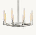 Heritage Cannele Round Chandelier – 36" Polished Nickel — view 1