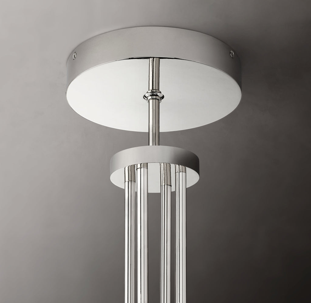 Heritage Cannele Round Chandelier – 36" Polished Nickel — view 3