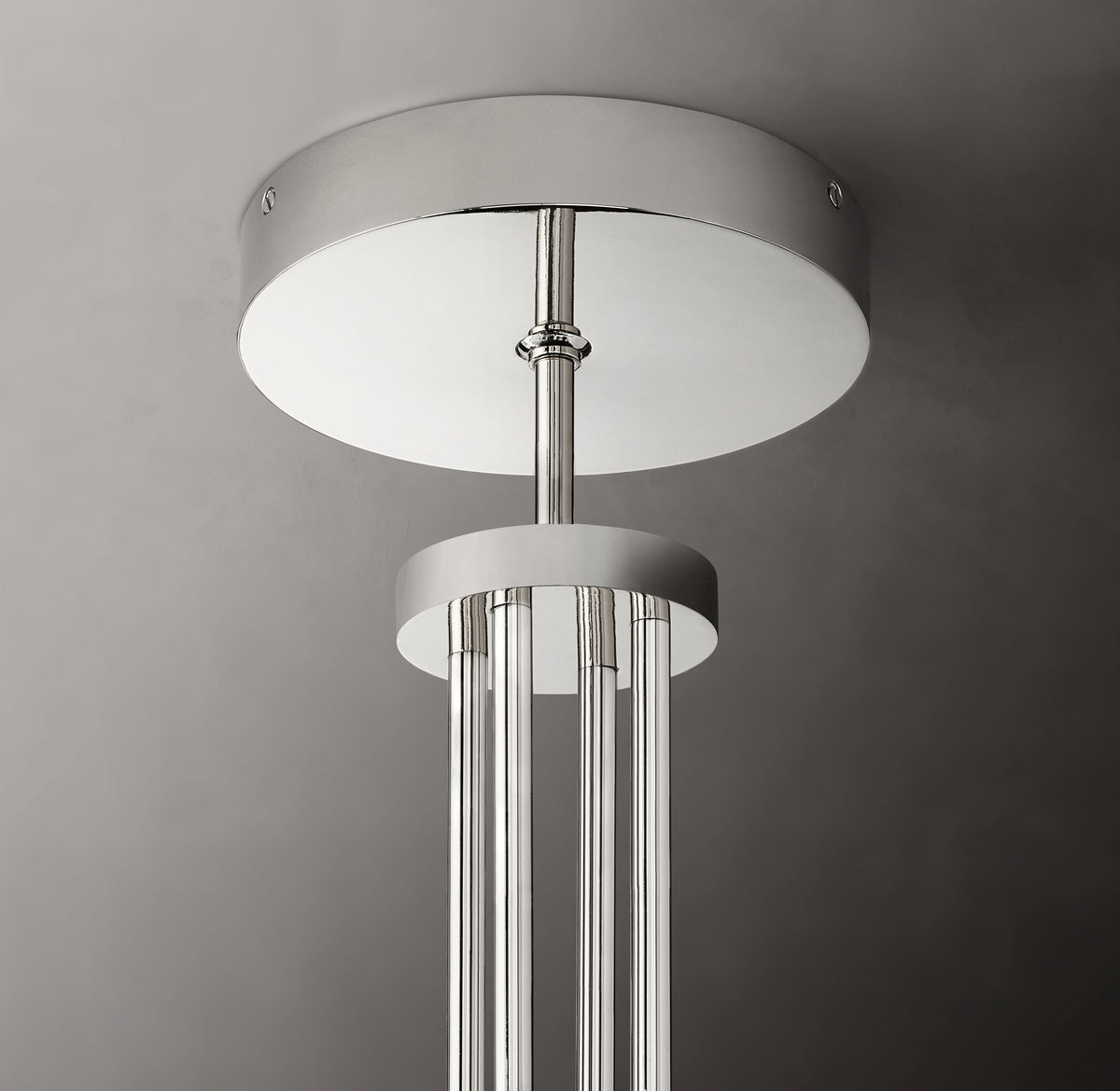 Heritage Cannele Round Chandelier – 36" Polished Nickel — view 3