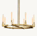 Heritage Cannele Round Chandelier – 48" Lacquered Burnished Brass — view 1