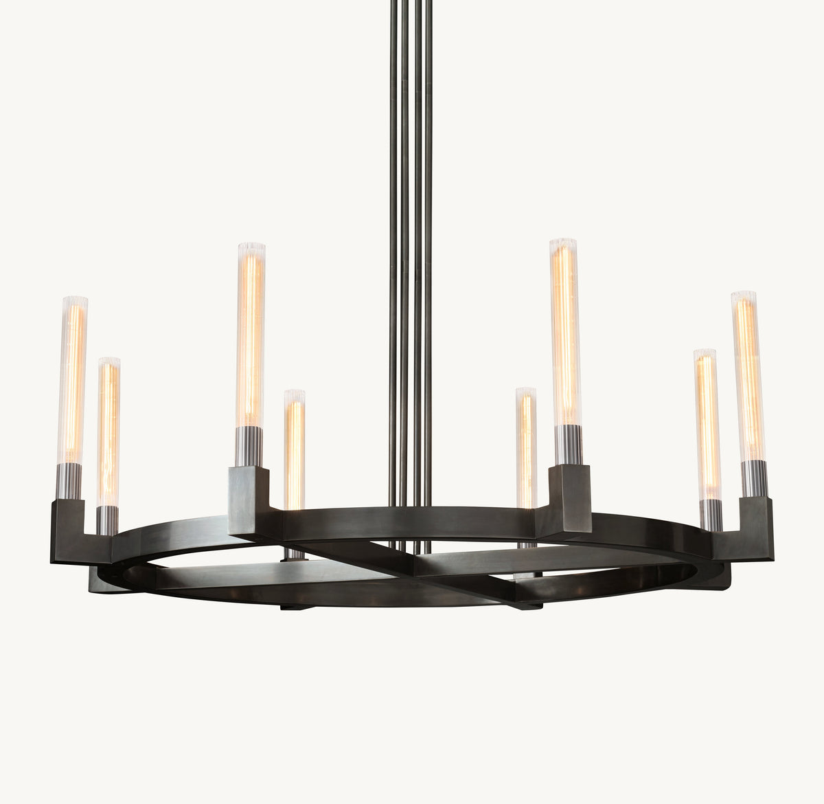 Heritage Cannele Round Chandelier – 48" Bronze — view 1