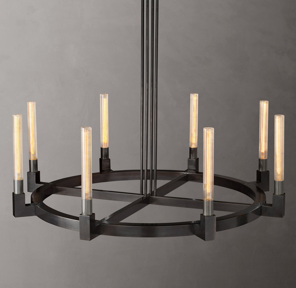 Heritage Cannele Round Chandelier – 48" Bronze — view 2