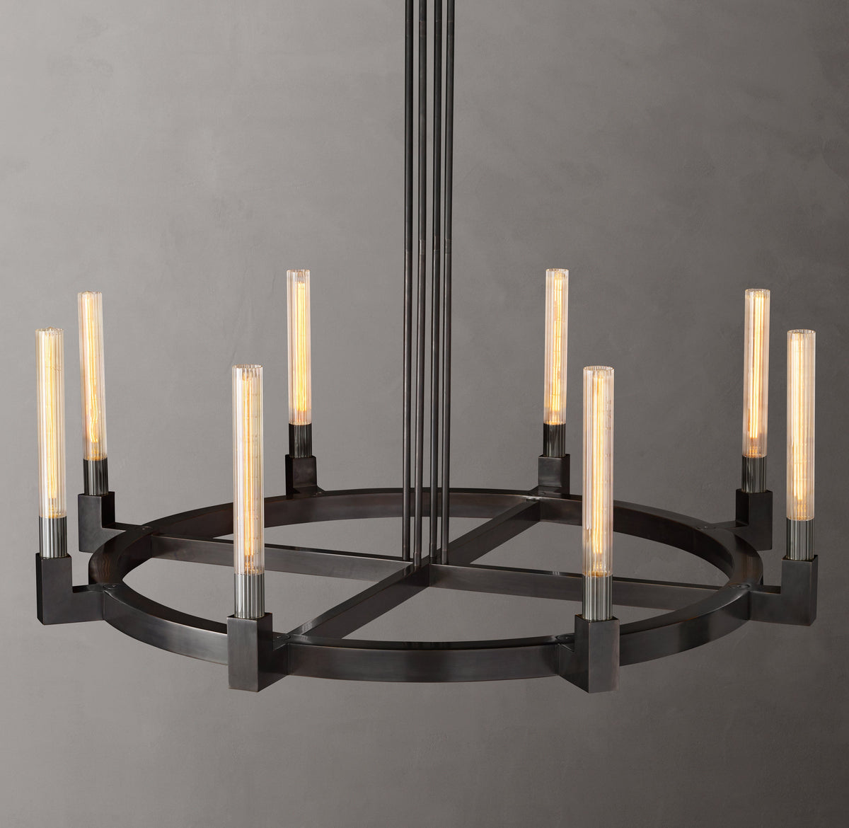 Heritage Cannele Round Chandelier – 48" Bronze — view 2
