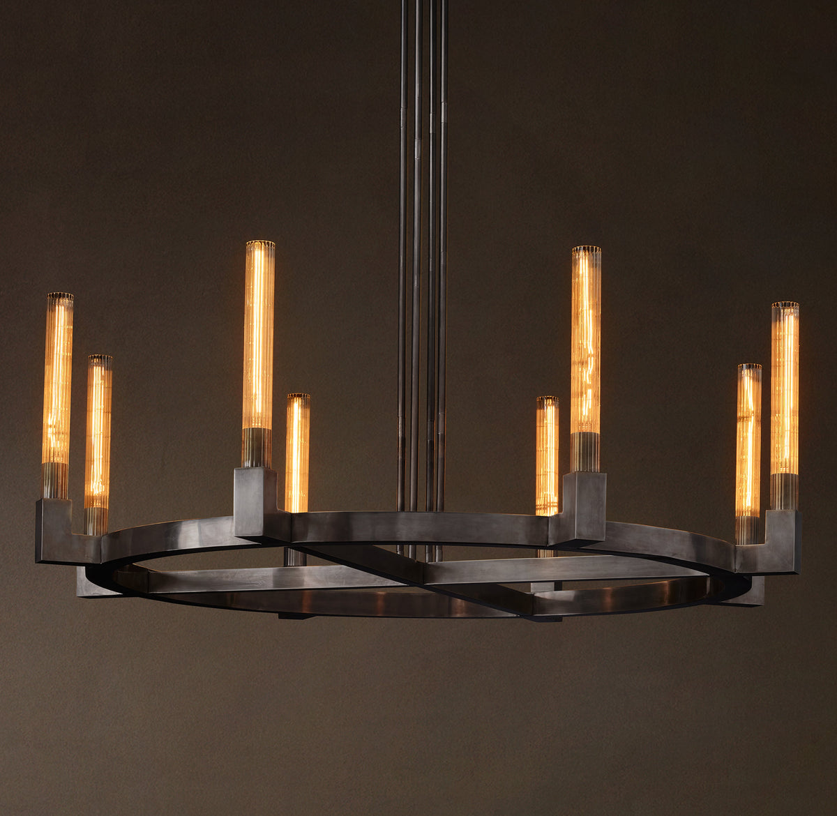 Heritage Cannele Round Chandelier – 48" Bronze — view 3