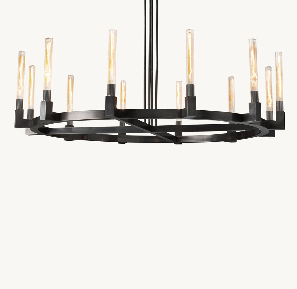 Heritage Cannele Round Chandelier – 60" Bronze — view 1