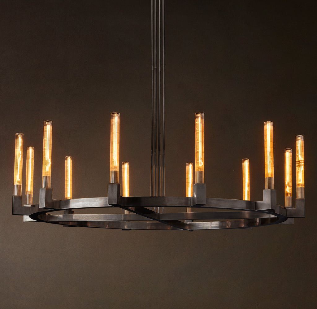 Heritage Cannele Round Chandelier – 60" Bronze — view 3