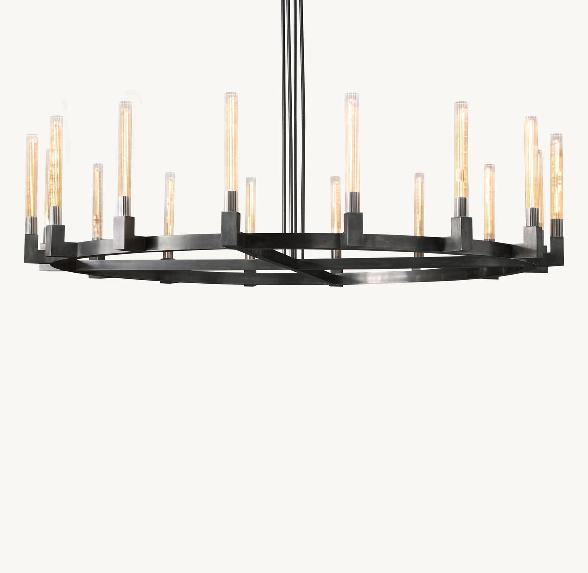 Heritage Cannele Round Chandelier – 72" Bronze — view 1