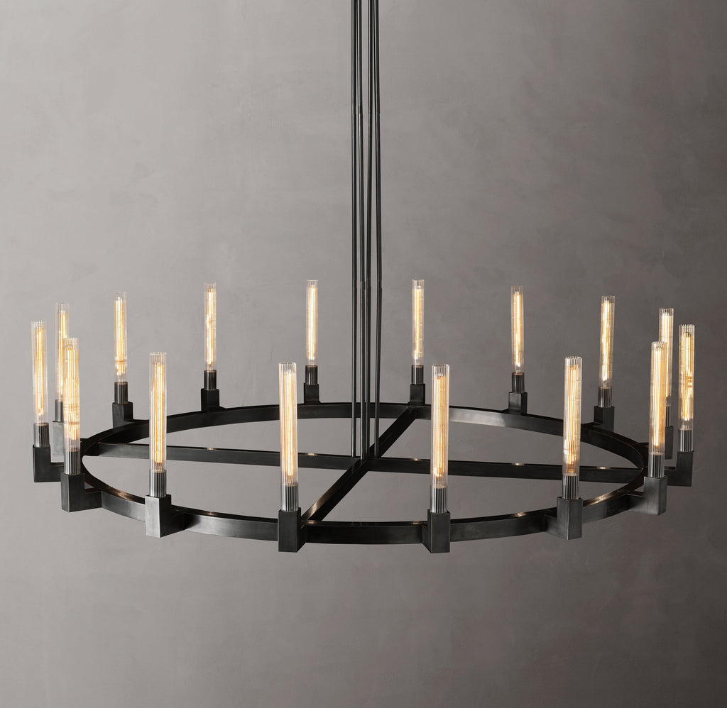 Heritage Cannele Round Chandelier – 72" Bronze — view 2