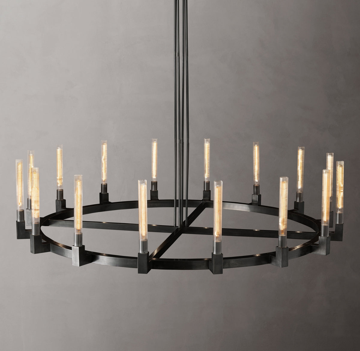 Heritage Cannele Round Chandelier – 72" Bronze — view 2