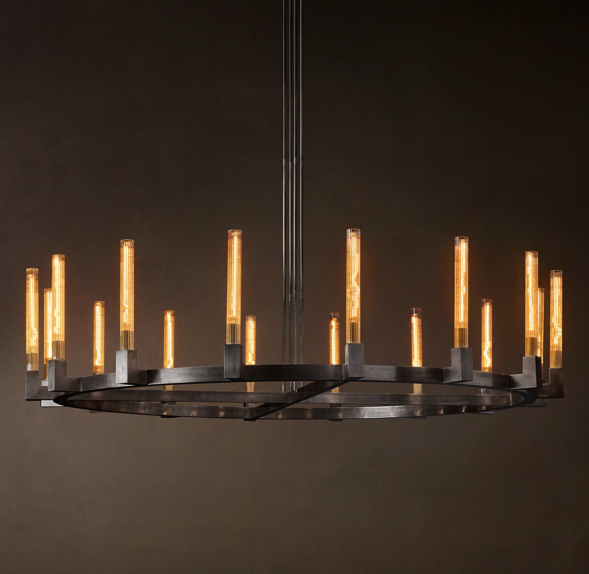 Heritage Cannele Round Chandelier – 72" Bronze — view 3
