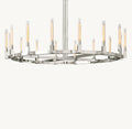 Heritage Cannele Round Chandelier – 72" Polished Nickel — view 1