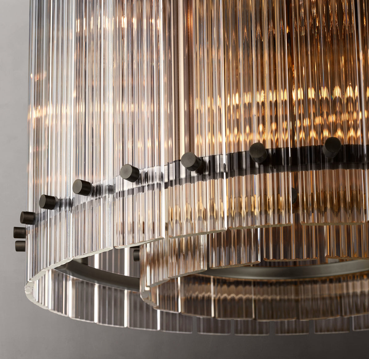 Sculptural San Marco Glass Round Chandelier – 22" Bronze — view 4