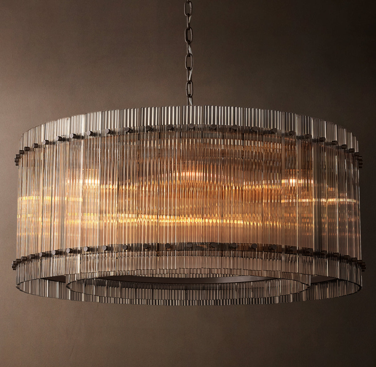 Sculptural San Marco Glass Round Chandelier – 37" Bronze — view 2