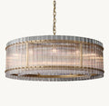 Sculptural San Marco Glass Round Chandelier – 48" Antiqued Brass — view 1
