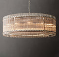 Sculptural San Marco Glass Round Chandelier – 48" Polished Nickel — view 1
