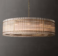 Sculptural San Marco Glass Round Chandelier – 60" Antiqued Brass — view 1