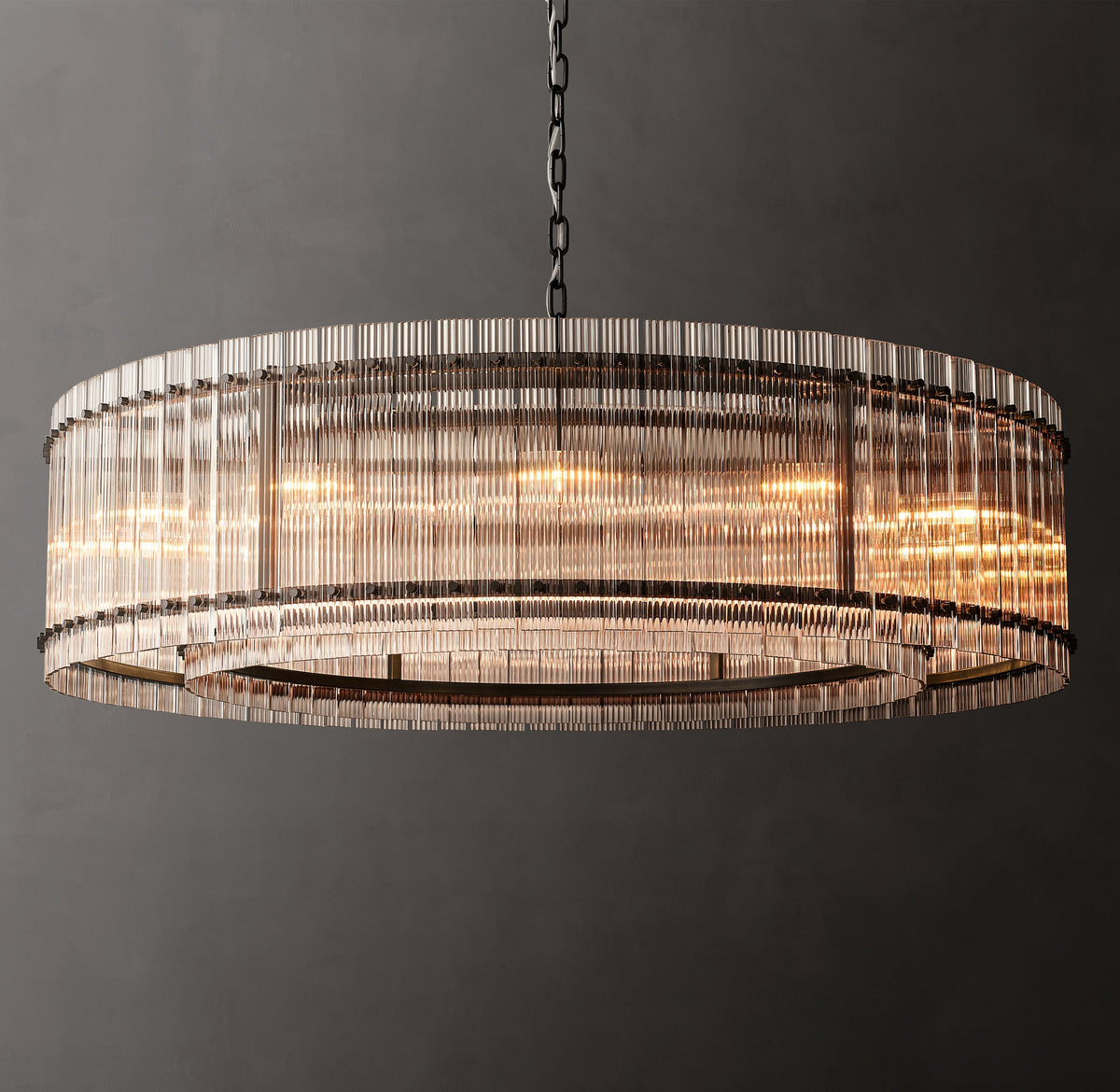 Sculptural San Marco Glass Round Chandelier – 60" Bronze — view 1