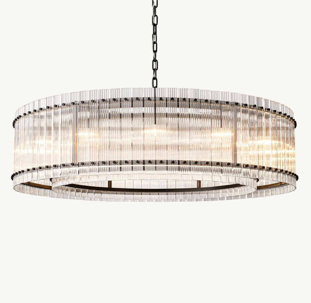 Sculptural San Marco Glass Round Chandelier – 60" Bronze — view 2