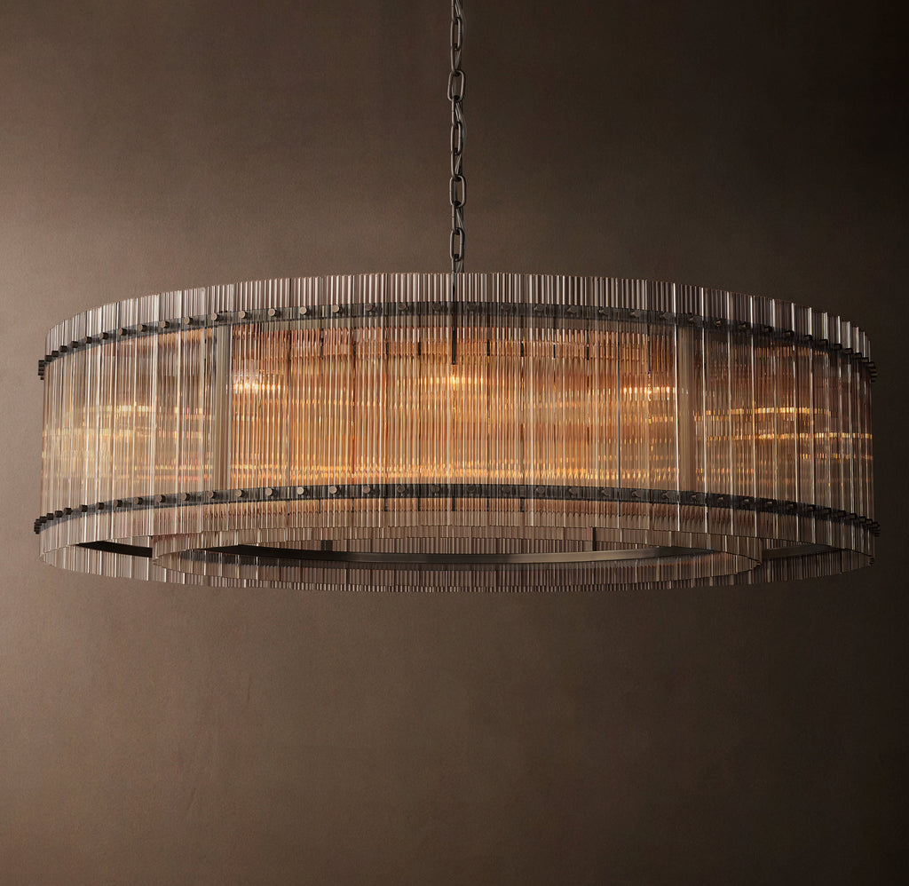 Sculptural San Marco Glass Round Chandelier – 60" Bronze — view 3