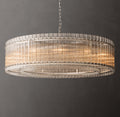 Sculptural San Marco Glass Round Chandelier – 60" Polished Nickel — view 1