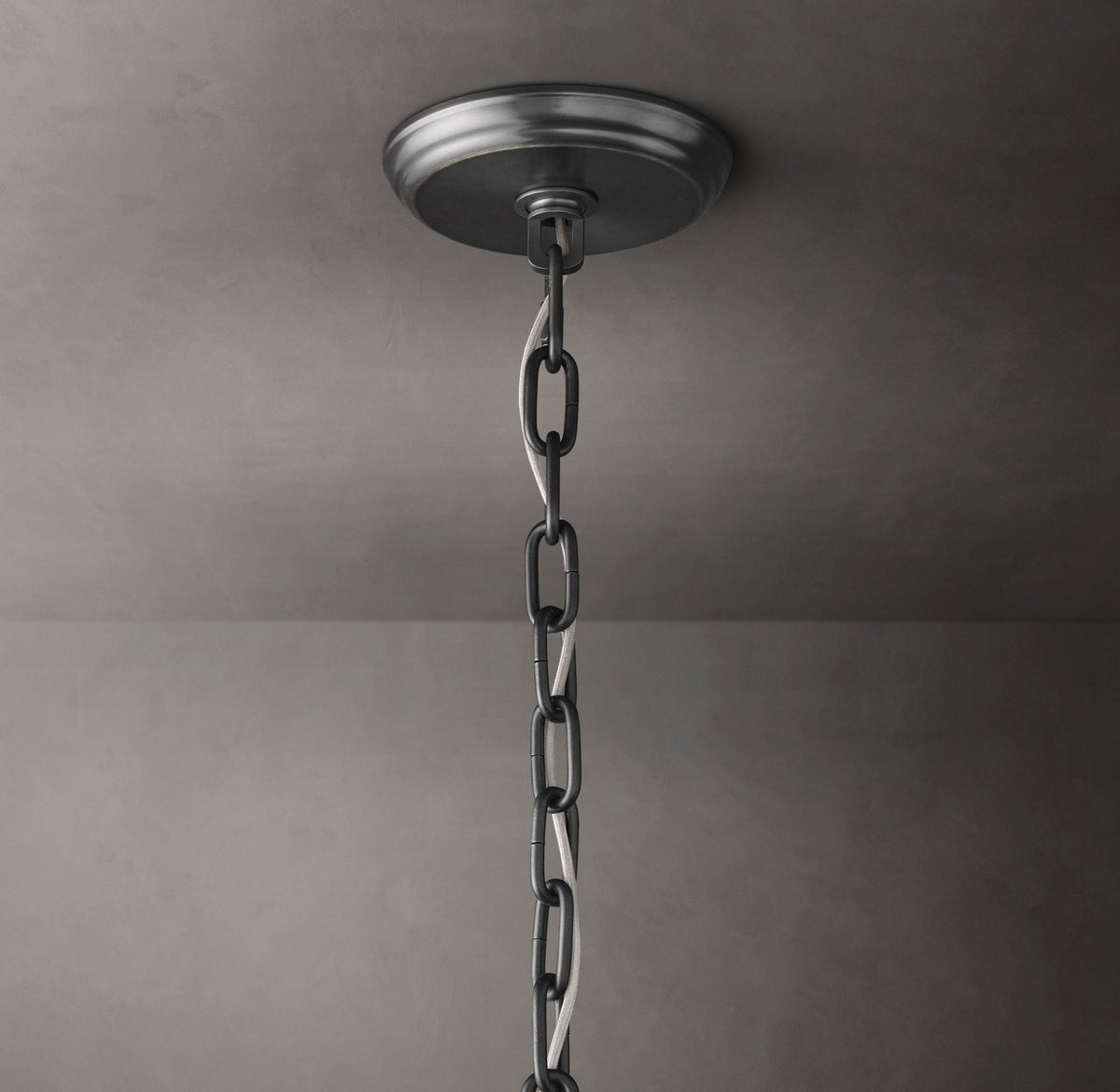 Sculptural San Marco Glass Two-Tier Round Chandelier – 60" Bronze — view 3