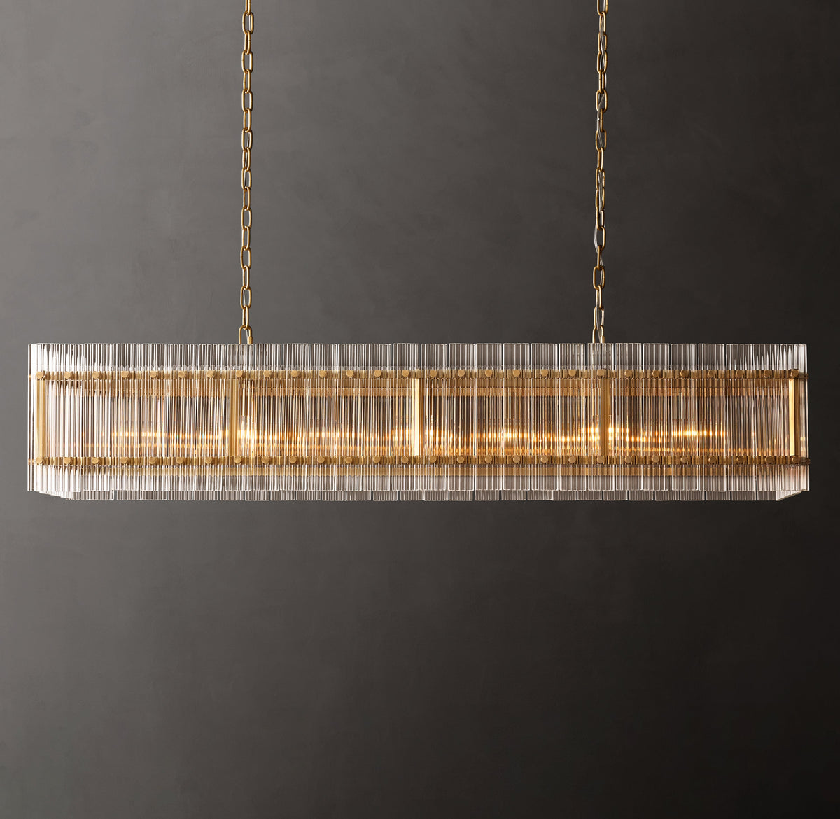 Sculptural San Marco Glass Linear Chandelier — view 1
