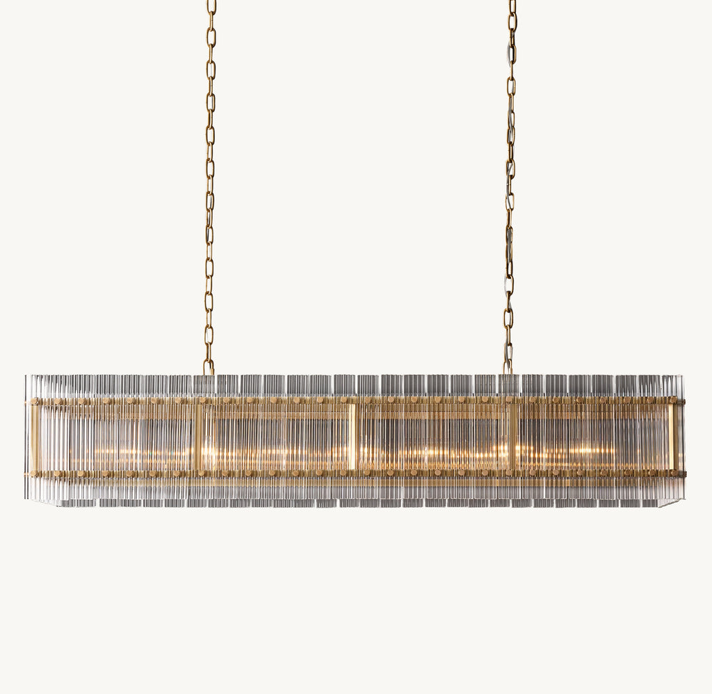 Sculptural San Marco Glass Linear Chandelier — view 2