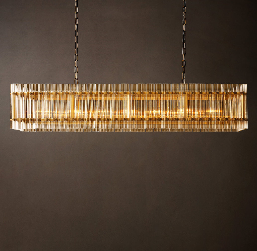 Sculptural San Marco Glass Linear Chandelier — view 4