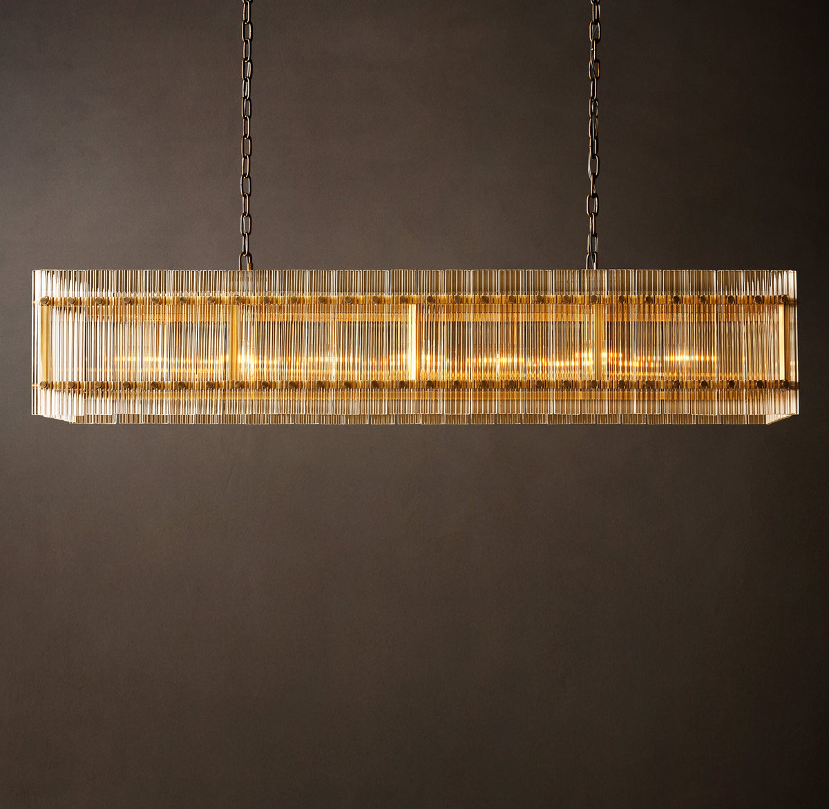 Sculptural San Marco Glass Linear Chandelier — view 4