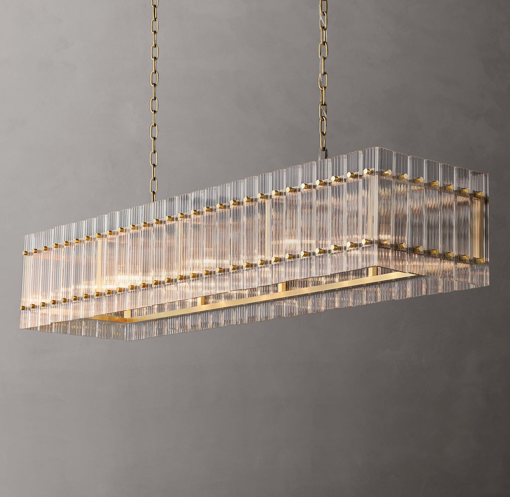 Sculptural San Marco Glass Linear Chandelier — view 5
