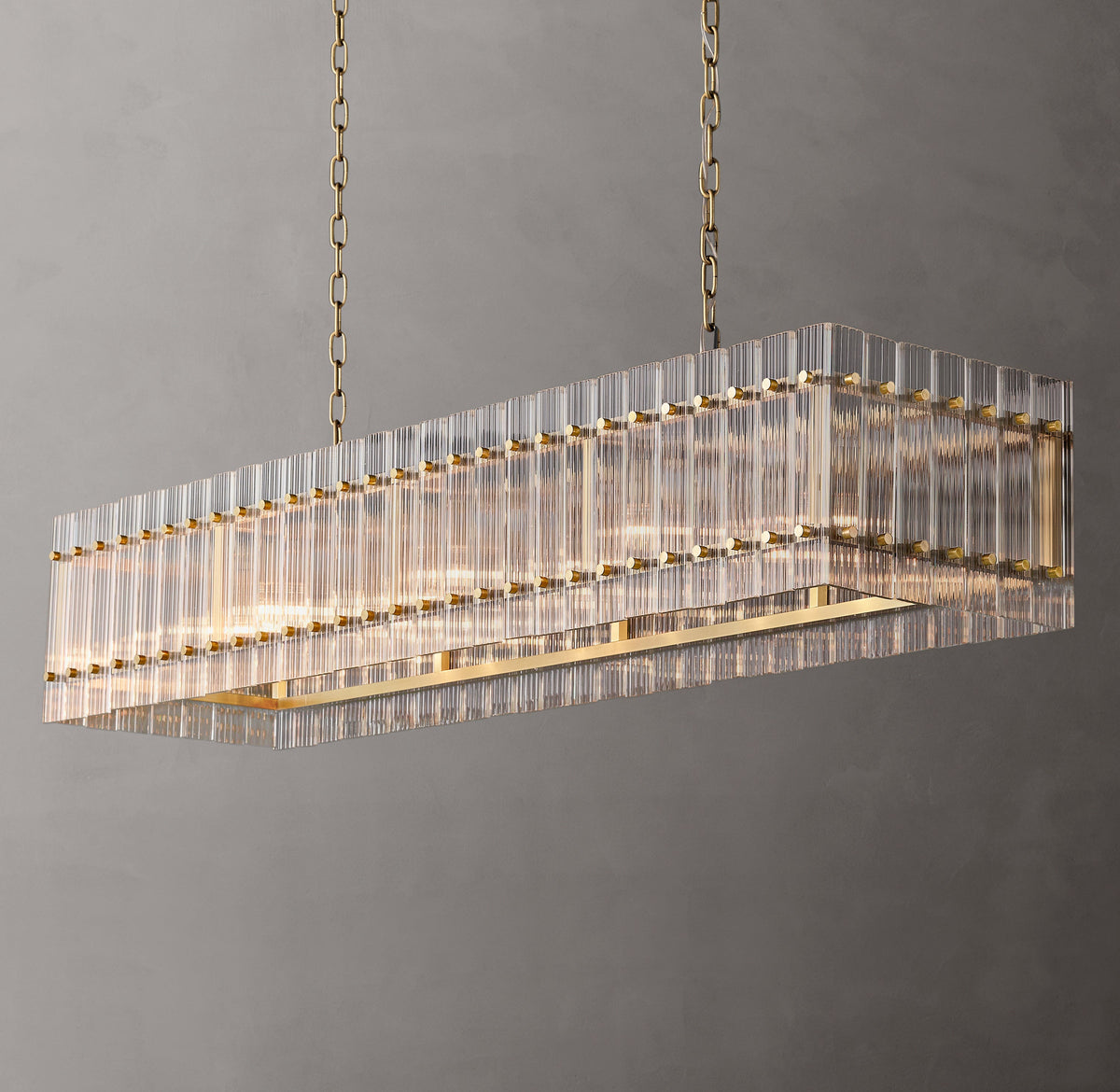 Sculptural San Marco Glass Linear Chandelier — view 5