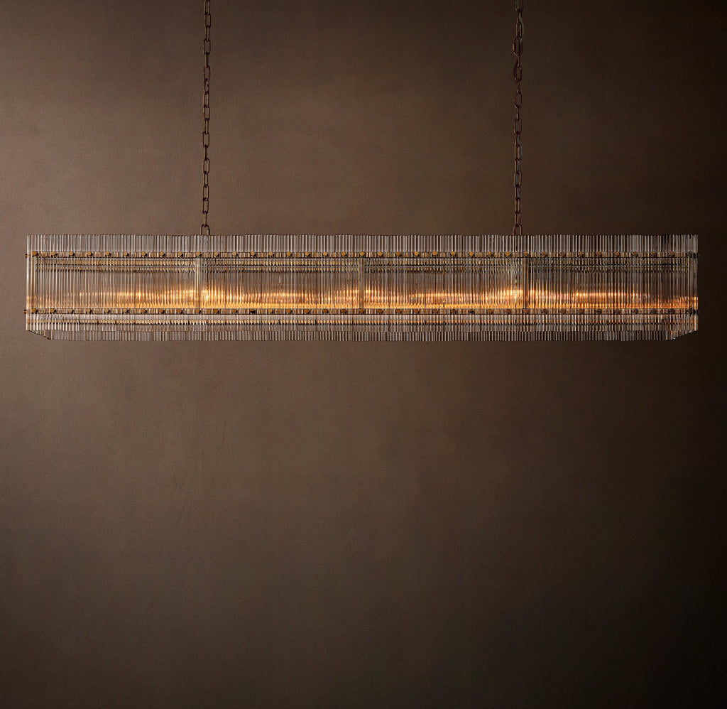 Sculptural San Marco Glass Linear Chandelier — view 2