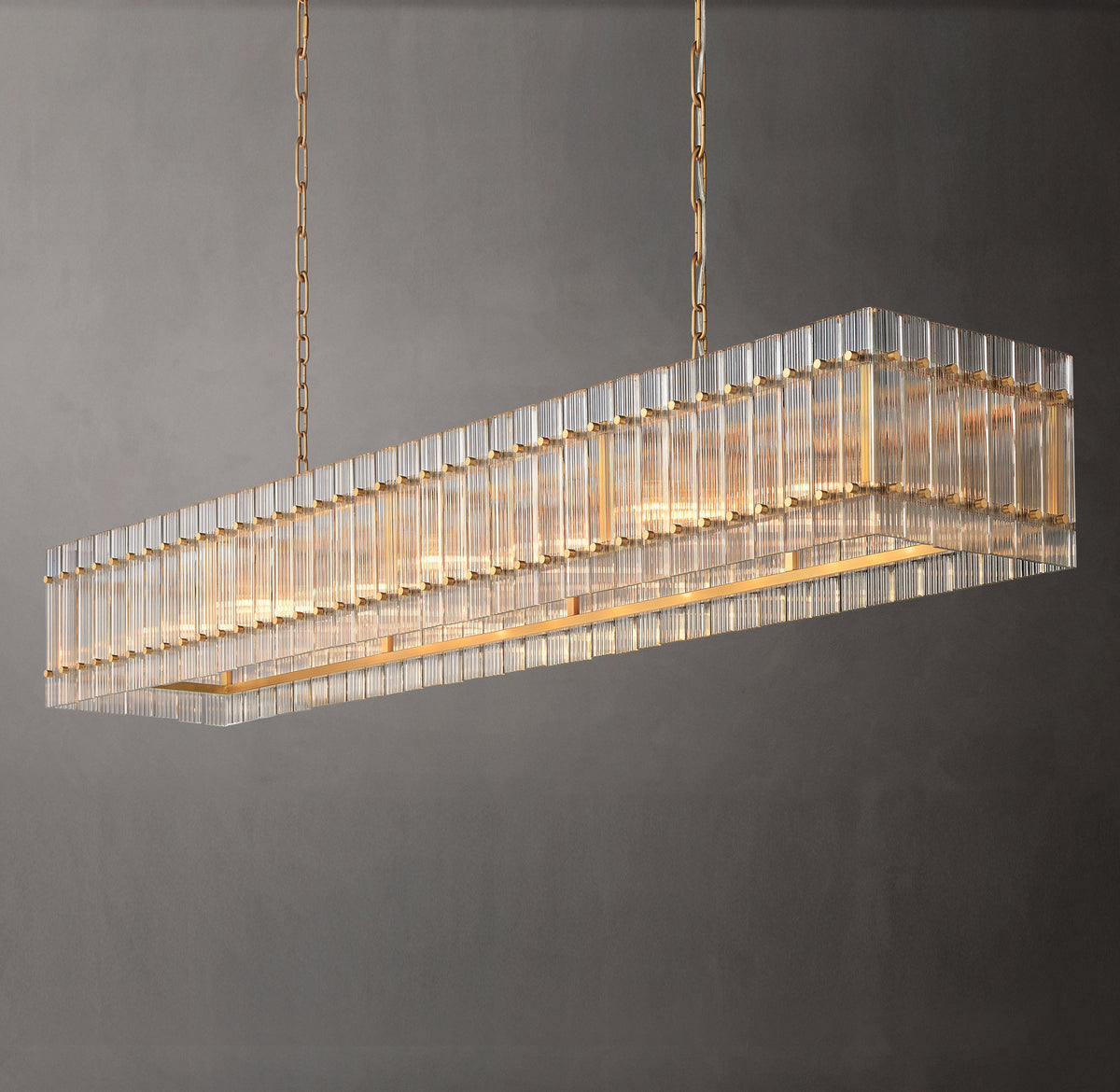 Sculptural San Marco Glass Linear Chandelier — view 3