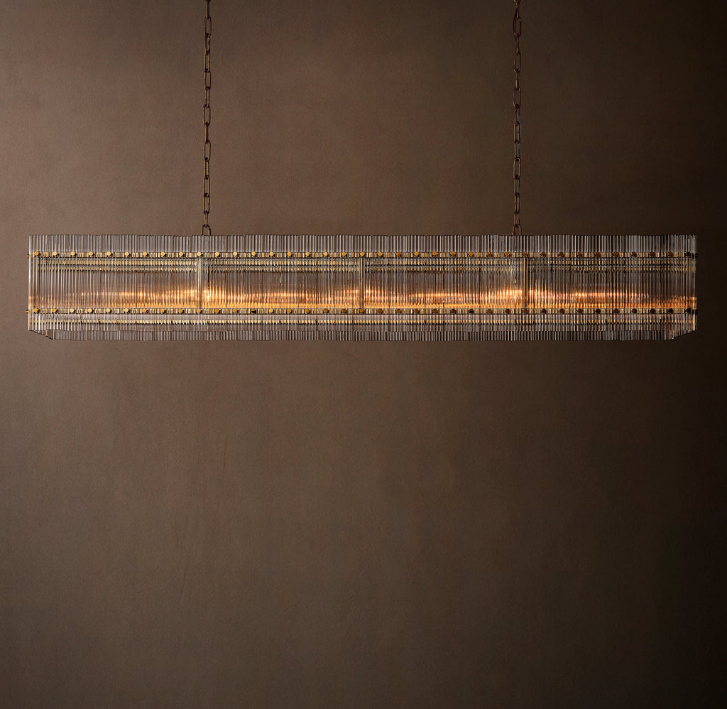 Sculptural San Marco Glass Linear Chandelier — view 1